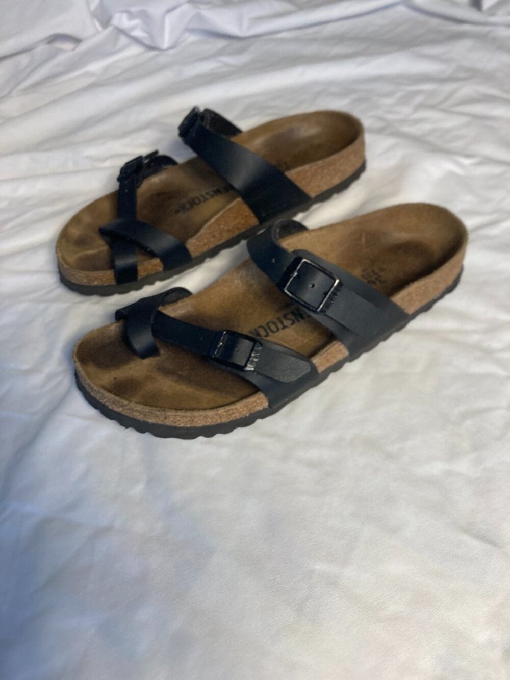 Birkenstock Women's Black Leather Strap Sandals